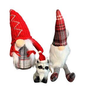 Handmade Holiday Gnome & Raccoon Ornaments Set